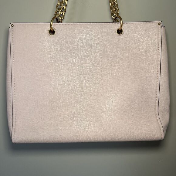 Tory Burch Everly  Shell Pink Pebble Leather Tote Handbag Gold Hardware Designer - Picture 5 of 16